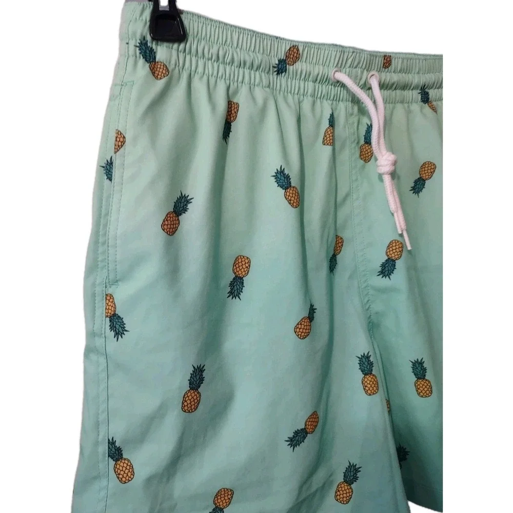 Swimsuit Wave Zone Medium 32/34 Mens Pineapple Bathing Suit Green Swim Shorts‎